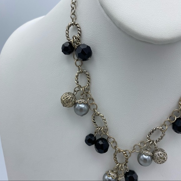 NEW Premier Designs Arabella Silver Plated Beaded Lariat Looking Ornate Necklace - Picture 13 of 15